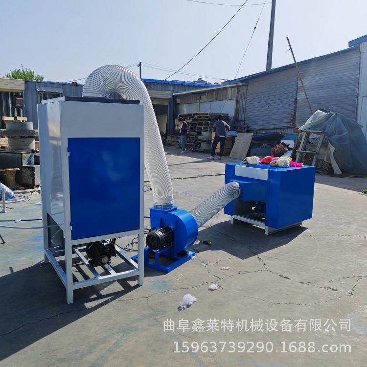 丝绵枕头靠垫填充机双工位宠物窝充棉机 PP棉短纤维棉开松机
