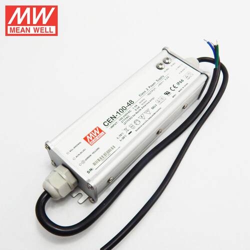 现货明纬CEN-60-48单组输出开关电源60W/48V/1.25APFC防水LED照明