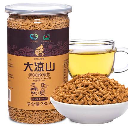 苦荞茶 黑苦荞麦全株茶麦香型四川大凉山特产苦荞茶 荞麦茶380g