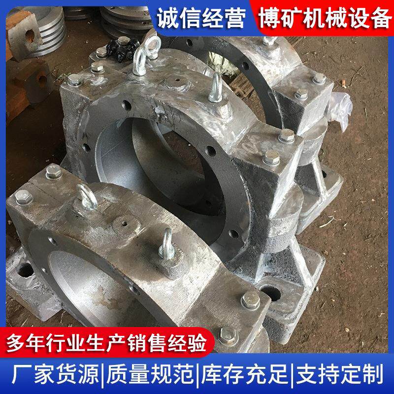 输送机重型铸开滚筒轴承座铁立式带方承形座外球417面对式剖分式