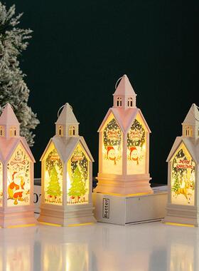 Christmas decoration portable wind lamp castle night light