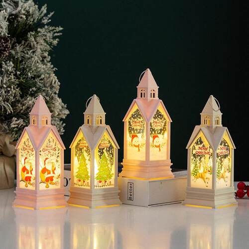 Christmas decoration portable wind lamp castle night light