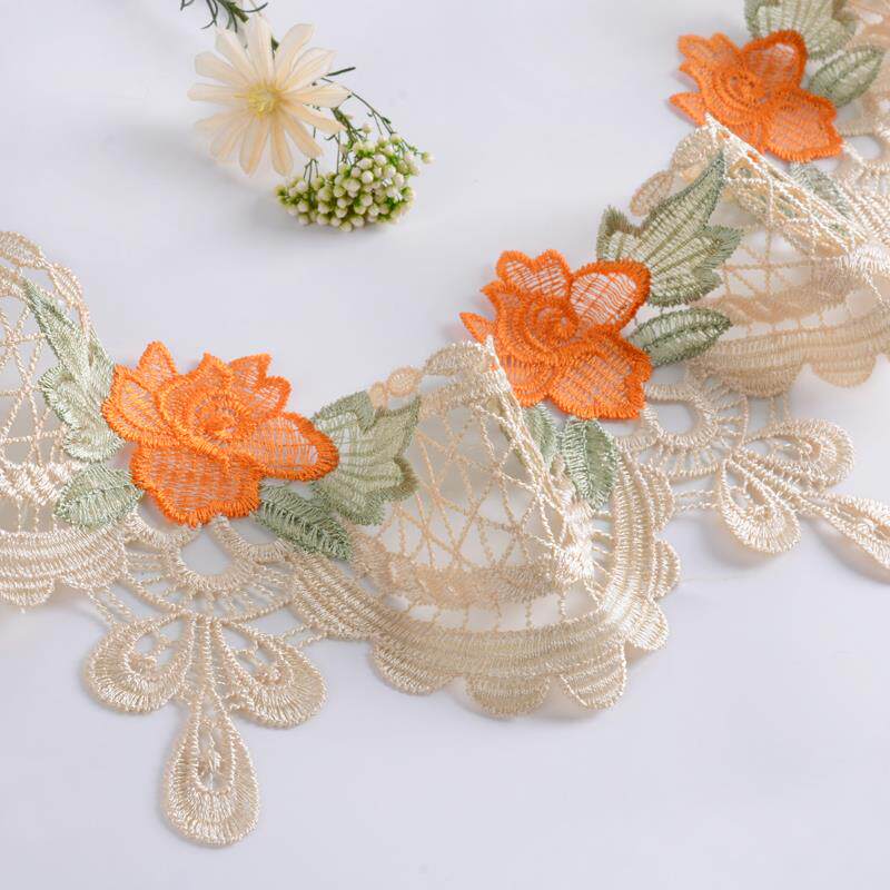 窗帘花边水溶边树叶边沙发配饰辅料装饰边宽边抱枕边绣花边S-092