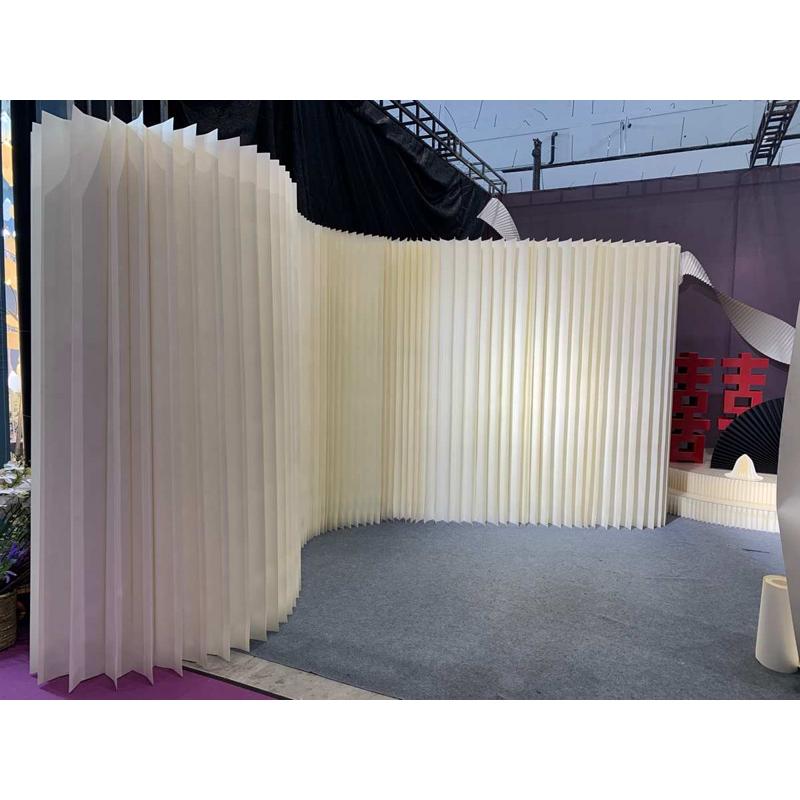 纸质拉伸折叠服装店直播间屏风背景隔断纸墙轻奢极简约风空间造型
