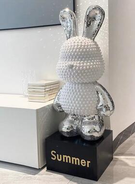 网OIN红暴力熊兔存乔钱罐客厅大型落地摆件玄子大关电视柜装饰迁