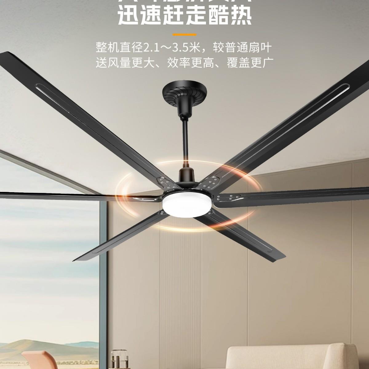 爱朴工业风扇大功率【带灯款】吊扇105寸通风降温仓库商超风扇