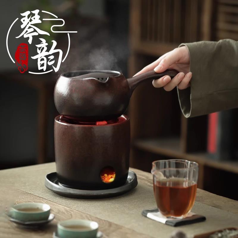 中式围炉煮茶烤火炉套装2025新款侧把煮茶壶煮茶炉泡茶专用养生茶
