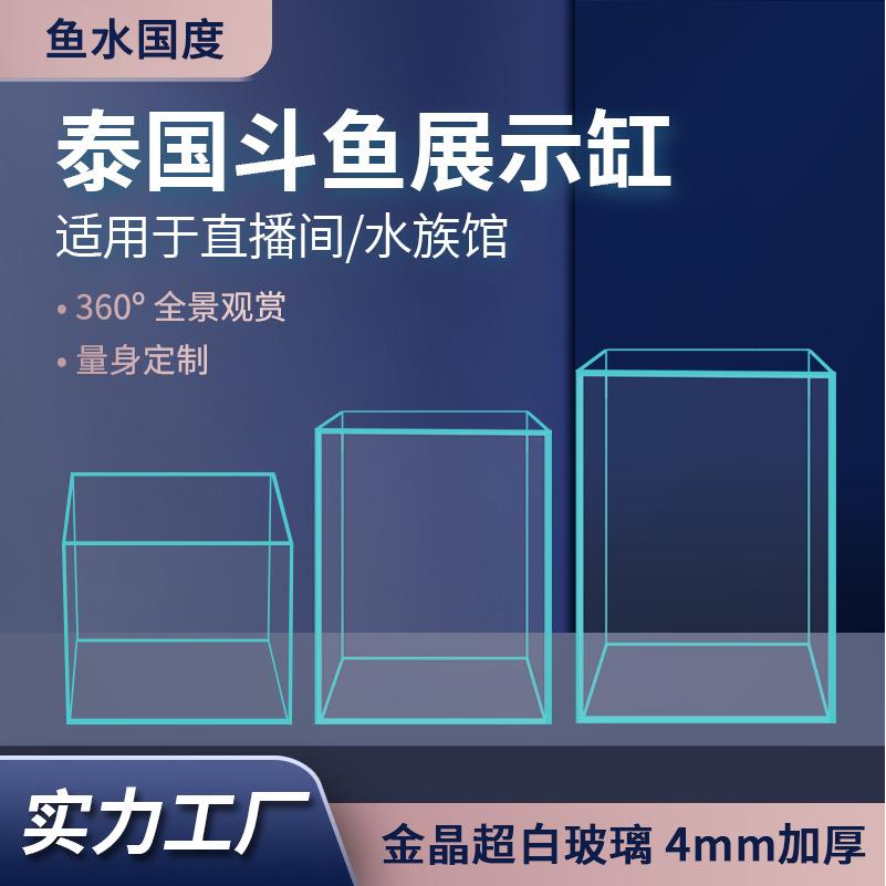 泰国斗鱼专用超白缸桌面迷你超白鱼缸直播间用鱼缸小型玻璃斗鱼缸