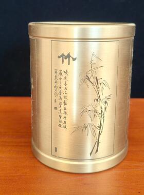 加黄铜兰笔筒商摆件加工厚款梅竹菊笔筒精品高档务礼品家铜笔筒居