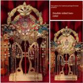 团扇新娘结婚双面重工秀禾喜扇手工diy材料包婚礼高级出嫁手捧花