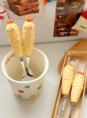 黄色小鸡筷子勺子套装不锈钢学生一人用儿童叉子餐具便携式收纳盒