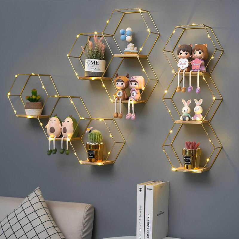 墙上置物架免打孔卧室墙面装饰创意饭厅墙壁挂架床头架子房间布置