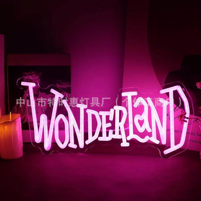 Wonderland Neon Signs 爱丽丝梦游仙境霓虹灯墙壁艺术装饰,