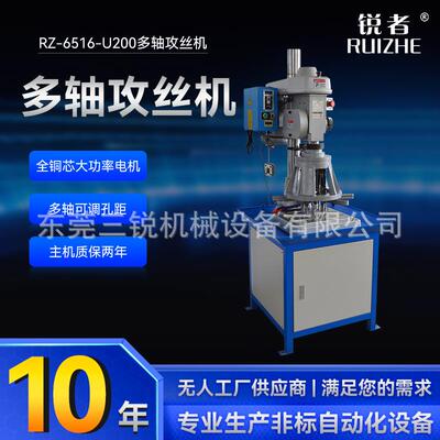 自动攻丝机RZ-6516-U200五金件多轴攻牙加工多头齿轮式攻丝机