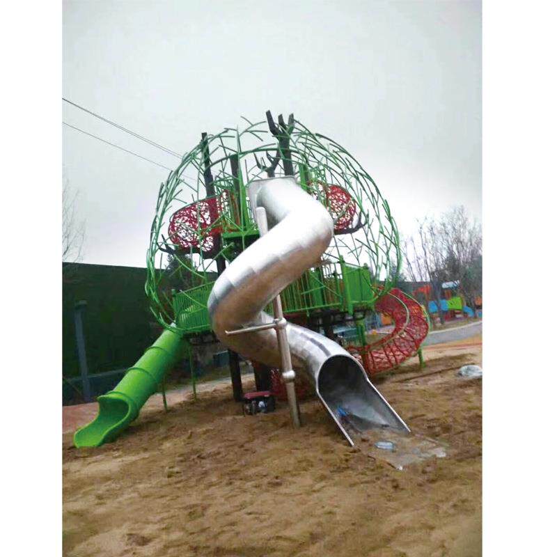 景区儿童不锈钢多功能组合滑梯户外非标无动力游乐设备攀爬拓展