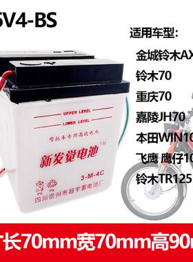 机车电瓶/蓄电池/适用 6V4AH嘉陵建设JH70AX100 重庆80免维护