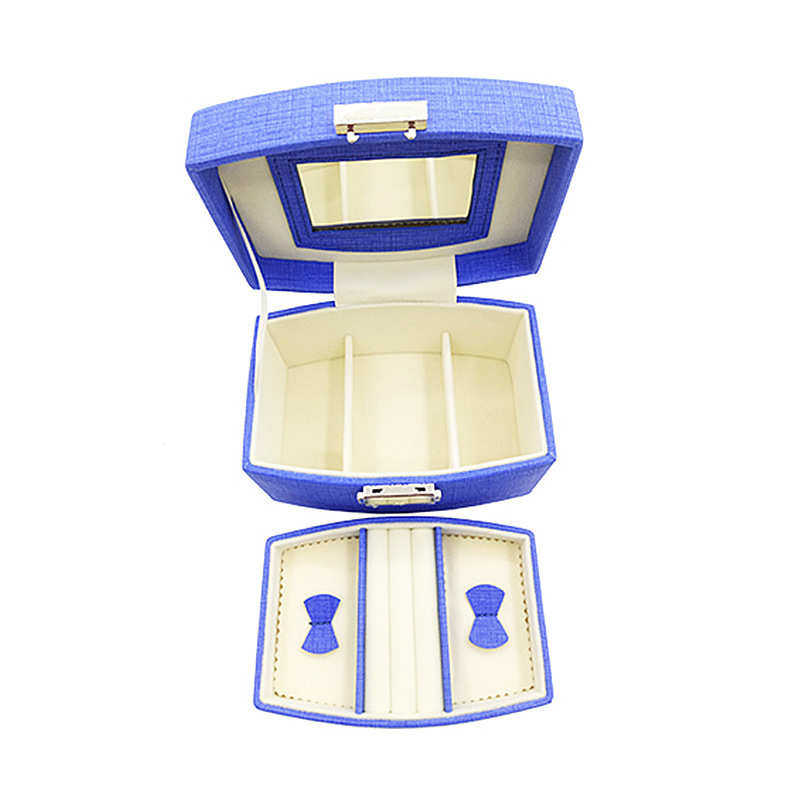 厂家直销批发珠宝首饰收纳饰品 箱双层 弧形带锁化妆盒 首饰盒