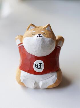 Joe的小作坊/手工旺柴小木雕摆件可爱桌面装饰新年礼物女生礼物同