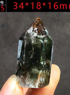 高档推荐绿色绿幽灵层水晶金柱子聚宝盆千字塔原石原矿家居饰品墨