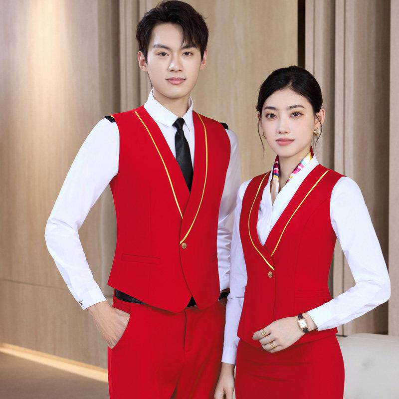 空姐制服春夏秋男女职业马夹背心酒店餐饮服务员前台接待工作装女