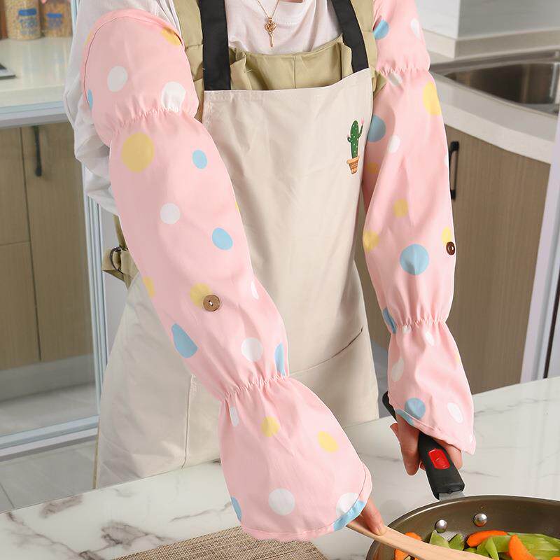 袖套炒菜防油溅手套厨房防烫防溅油套袖女做饭手部防水男几何图案