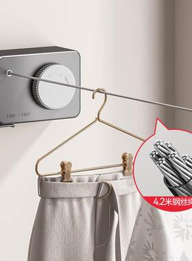 钢丝绳子绳伸架户外衣服打晾孔隐形晾衣绳AL100528卫生间免阳缩台