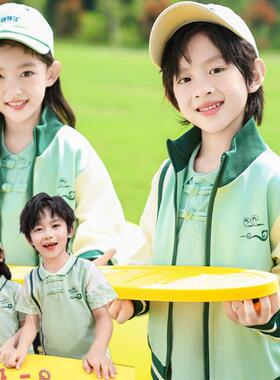 中小学生校服春秋款一年级班服中国风运动会三件套套装幼儿园园服