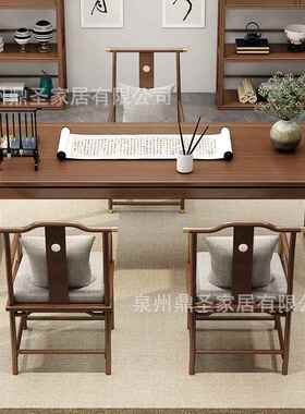 新式全实木单人办公桌带抽公司中老板简约工位屉作桌学生2454414