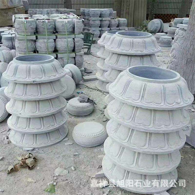 空心石墩古建筑亭柱子 青石柱脚仿古柱墩石仿古石雕石墩子