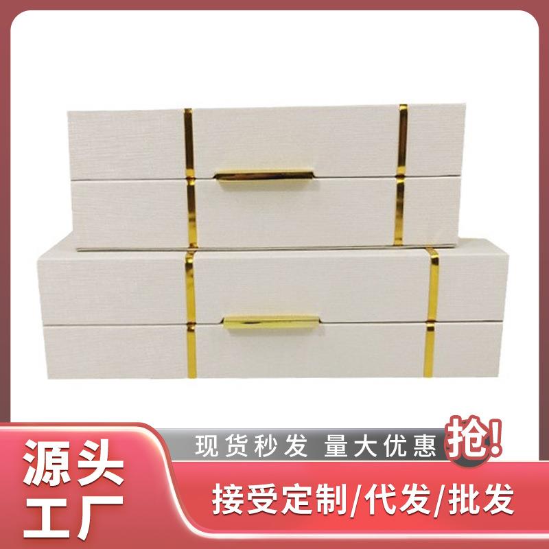 新中式样板房装饰盒衣帽间梳妆台装饰摆件首饰盒套装现代简约北欧