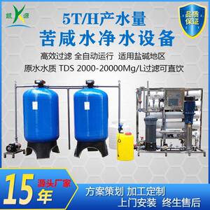 厂家直销5T/H苦咸水设备可过滤盐碱地下水处理系统工业用水净水器