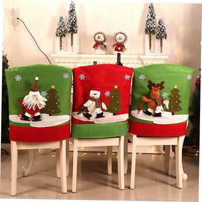 Christmas Chair Covers Mr and Mrs Santa Claus Chair Back