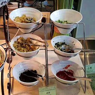 自助餐酒店器皿小料台架子小菜展示盒火锅店调味罐架商用碗饭厅容