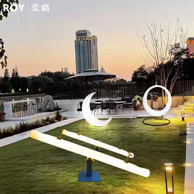 发秋千网装饰灯户外防水七彩月灯亮庭院景红观灯婚ROY-0045庆活动