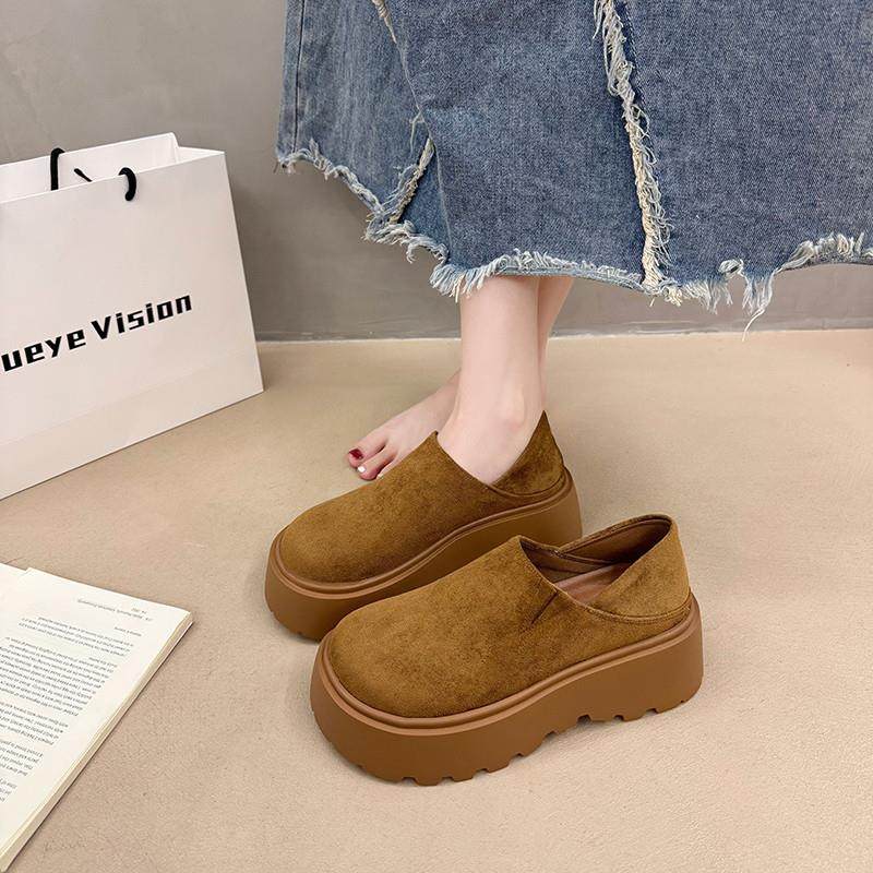 春秋厚底勃肯鞋女2026新款百搭覆古松糕一脚蹬小个子增高博0113z,女鞋,勃肯鞋/软木鞋,淘宝优惠券,粉丝福利购,淘宝优惠卷