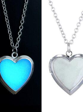 Glow in the Dark Necklace for women Photo Locket vintage Flu