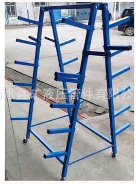 新型旋FUO转高压胶管管小型七层架油可管放置架可移货动盘管架总