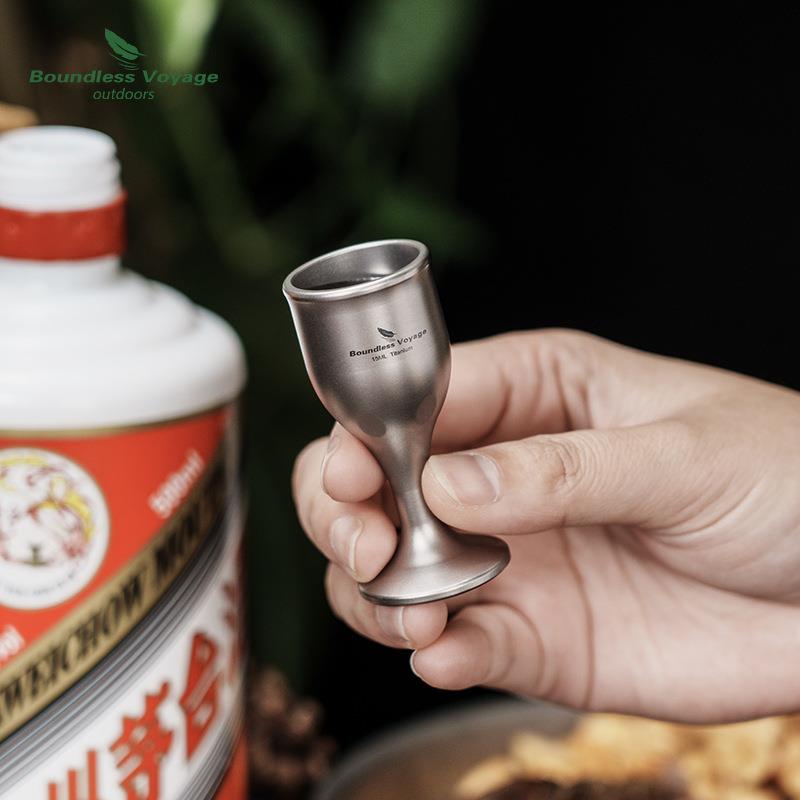 纯钛酒杯白酒红酒啤酒高脚杯一体成型加厚15ml