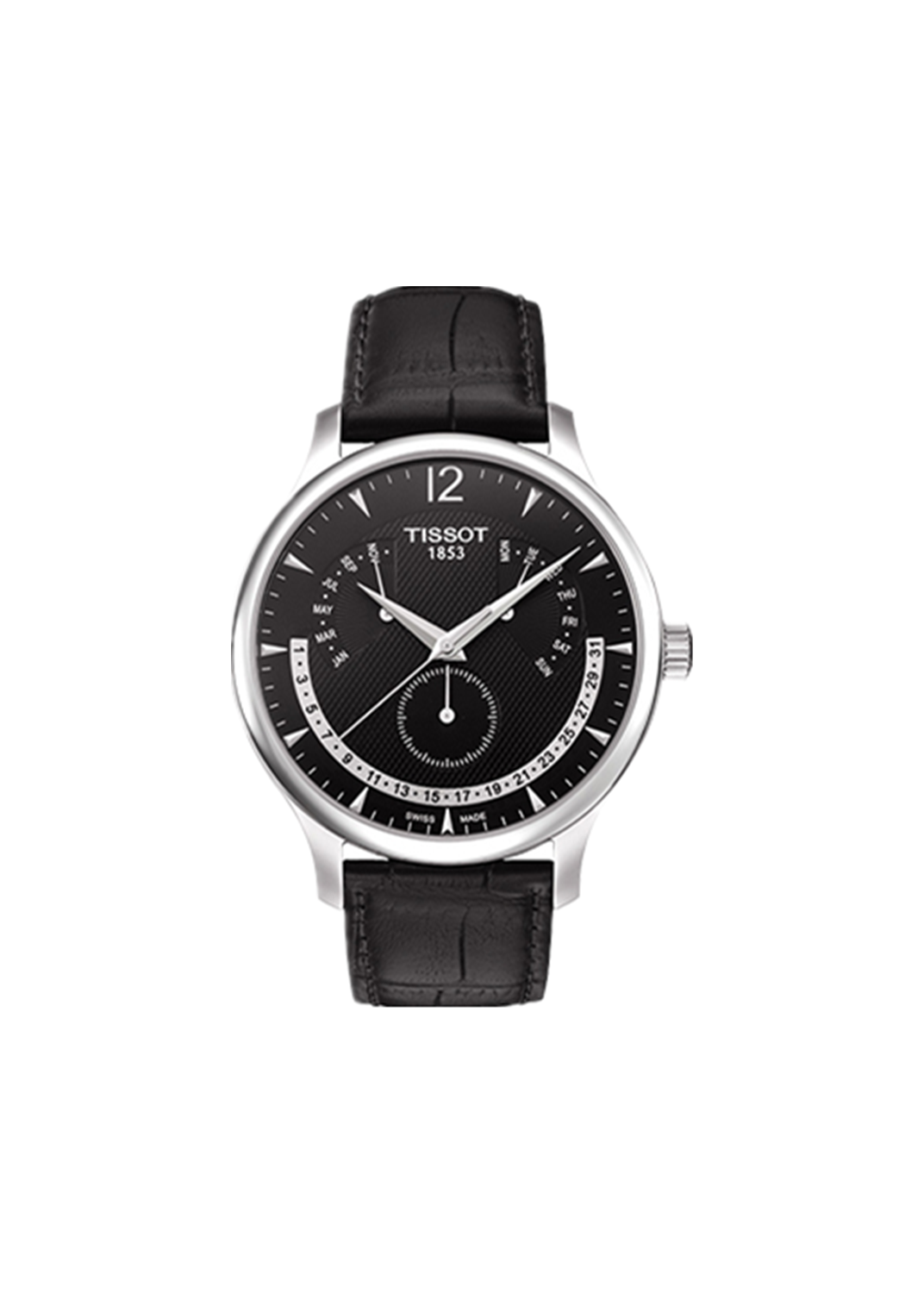 低至5折【98新】公价3350天梭经典石英男表T063.637.16.057.00