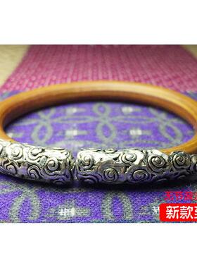 新品锦石阁金刚藤手镯男女银饰条西藏无制情侣鸡血藤藤节饰品