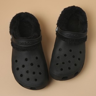 Croxx洞洞鞋配件冬季羊毛衬里长毛绒温暖极地羊毛拖鞋扣适应洞洞