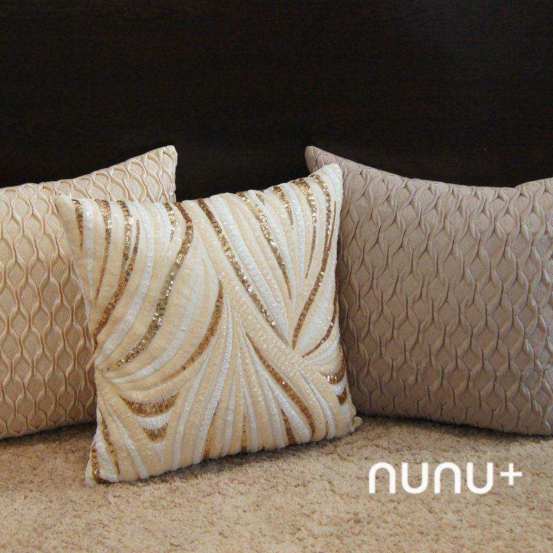 湖波浅草带 亮片现代抱枕 样板房时尚感床旗靠垫靠包腰枕包邮