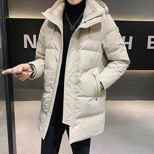正品香港潮牌羽绒服男士冬季中长款年新款轻薄连帽上衣潮牌加厚外