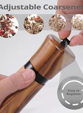 Pepper Grinder, Wood Salt and Pepper Grinder Mills Sets (inc