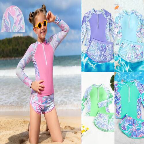 Swimsuit for adults, split long sleeved swimsuit for