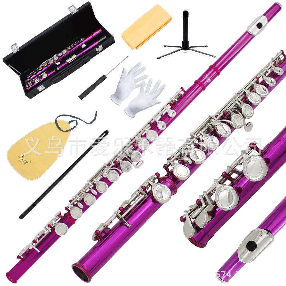 SLADE闭孔长笛C调16键初学儿童学校白铜E键曲列式西洋长笛子flute