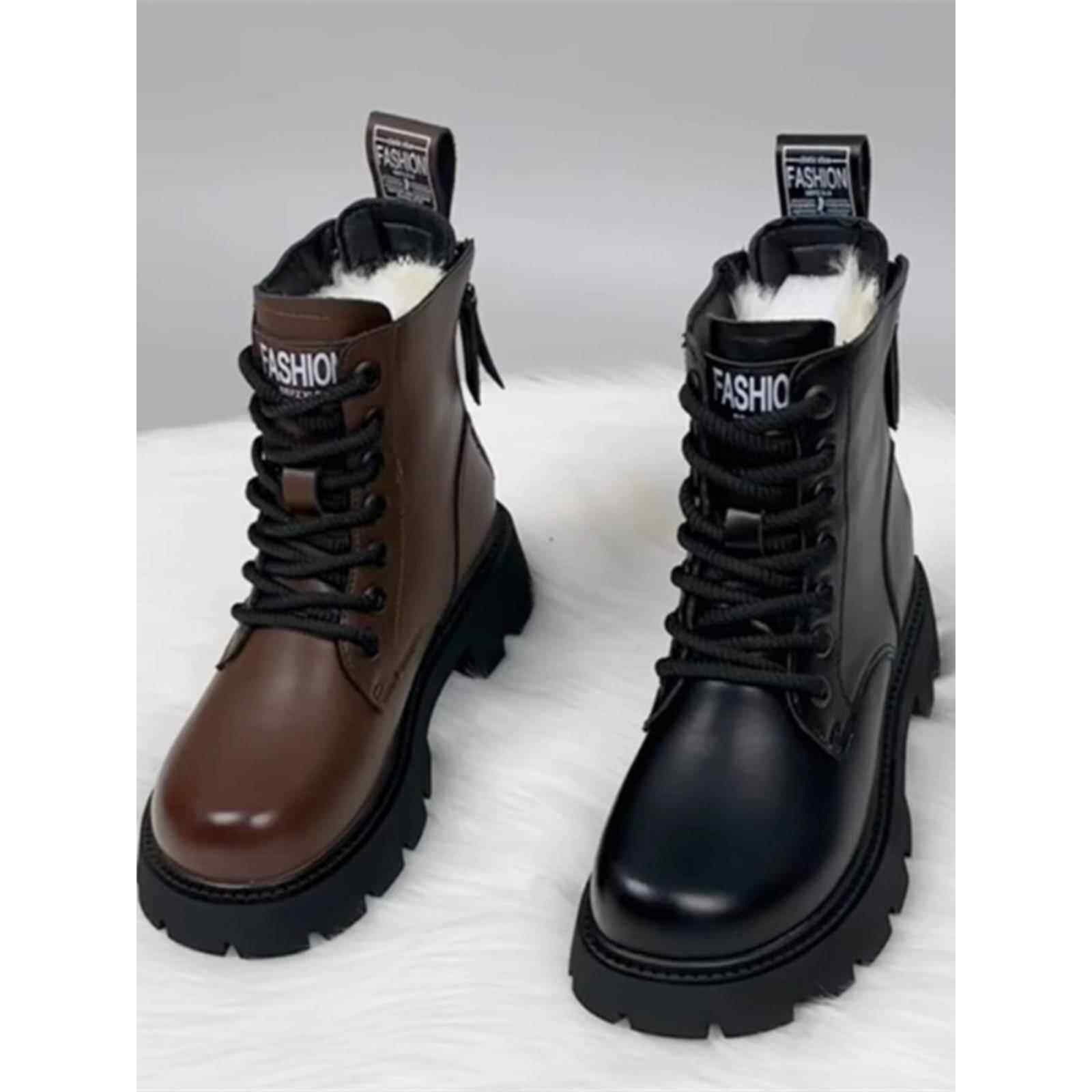 纯羊毛雪地靴女皮草一体化2024秋冬新款羊毛衬里加厚保暖靴短靴