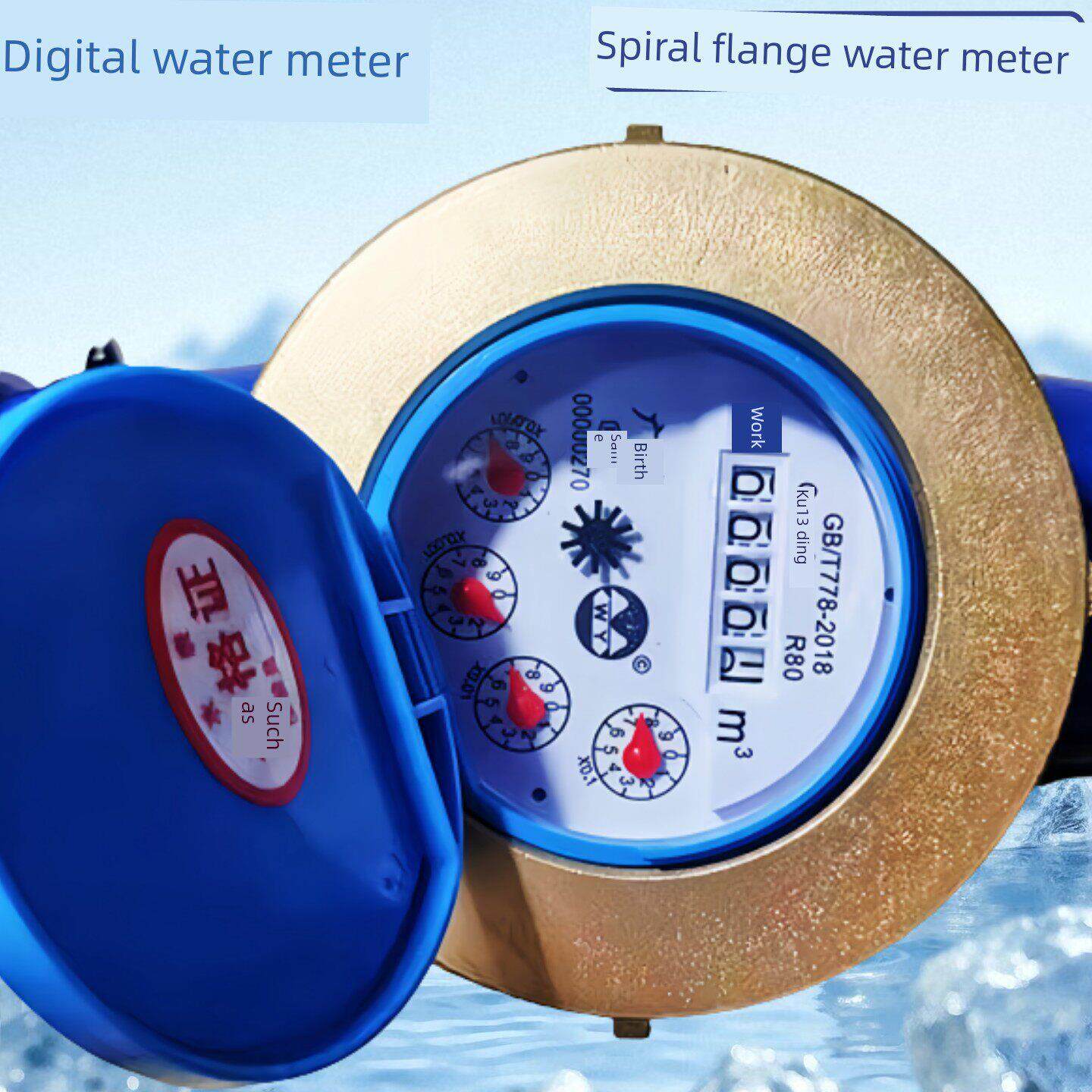 广州水表家用转子式水表法兰冷水表湿表大口径水表Dn100