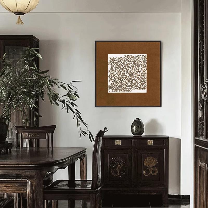 中古风客厅装饰画法式复古轻奢餐厅小众艺术治愈系沙发背景墙挂画