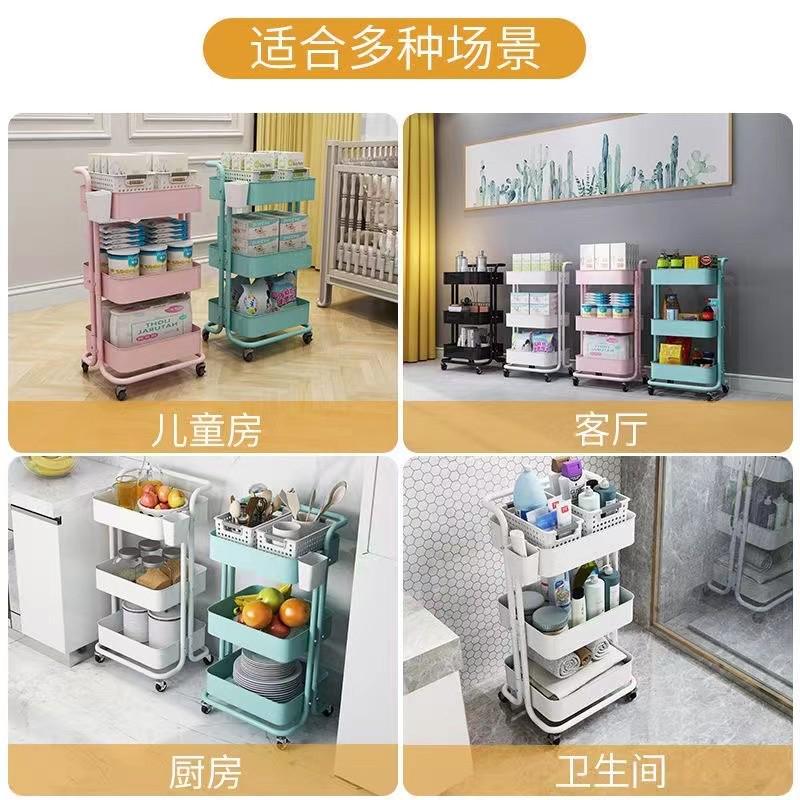 卧室收纳小推车置物架客厅零食储物架厨房落地多层可移动置物架